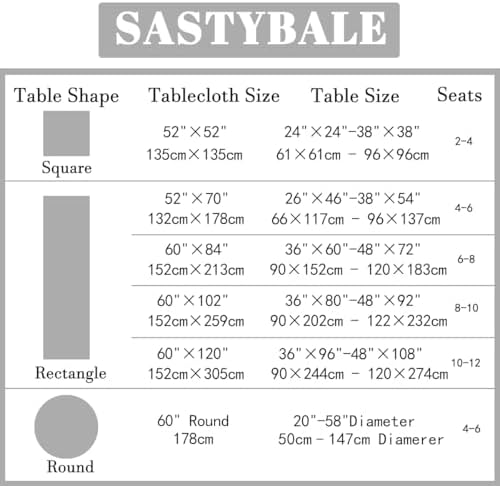SASTYBALE Rectangle Tablecloth 60 x 120 Inch Gray Tablecloth