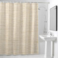 Abstract Solid-Color Linen Texture Shower Curtain, Modern Beige
