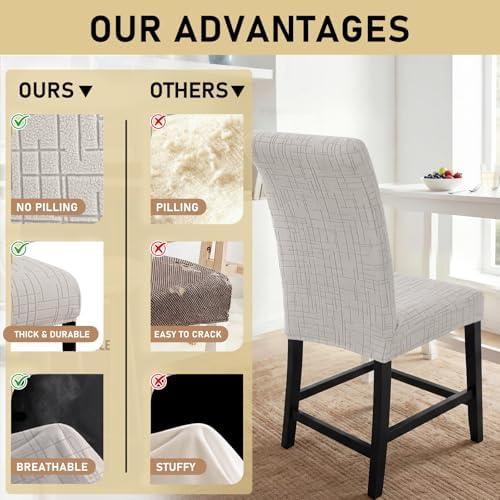 JIUZHEN Dining Chair Covers Velvet Chair Covers for Dining Room, Set