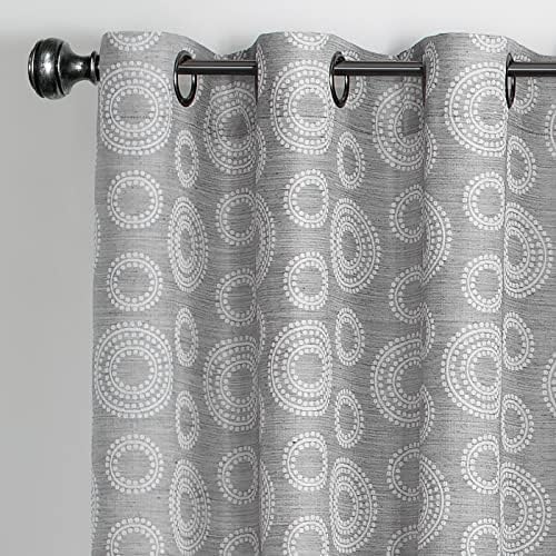 Constellation Grommet Curtain Panel, 52 x 63 in, Grey, Machine