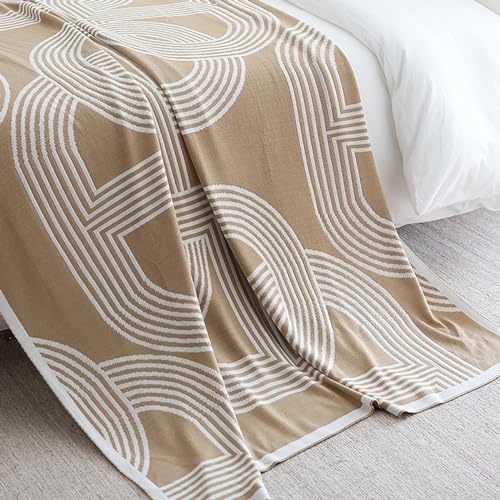 Soft Knitted Blanket Queen Size 50 * 70 Inch, Stripe Textured Throw