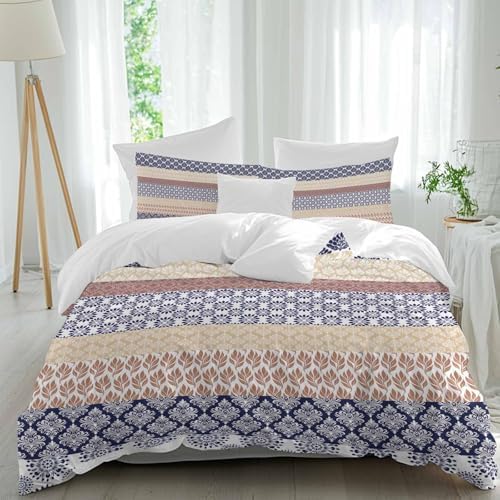 LooPoP Duvet Cover Set Queen Size Khaki Bohemian Comforter Sets