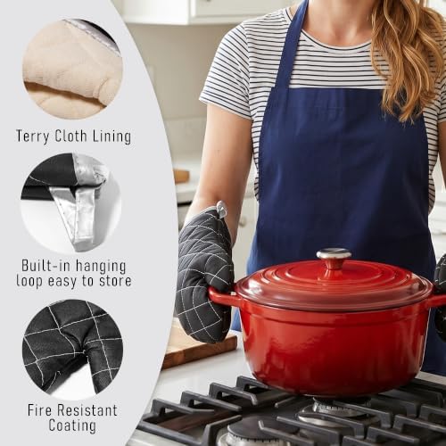 ARCLIBER 15" 482°F Terry Cloth Oven Mitts 100% Cotton Set of 2