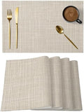Round Placemats Set of 12 Minimalist Cream Beige Place Mats Rustic
