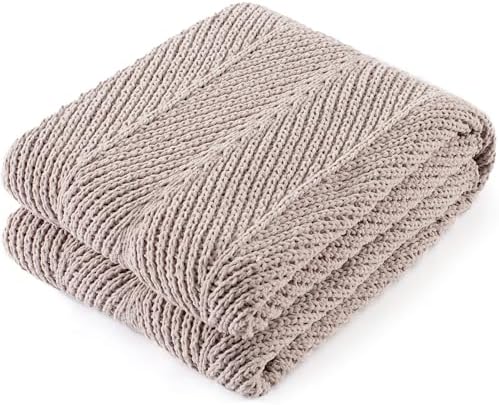 Chunky Chenille Knit Throw Blanket for Couch 50"x60"