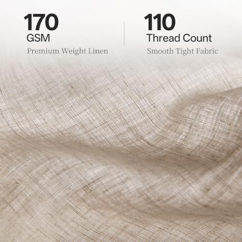 DAPU 100% French Linen Duvet Cover 3Pcs Set, 170GSM Linen Bedding, Cal