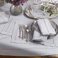 Grey Classic Hemstitched Design Polyester 14" x 20" Placemats