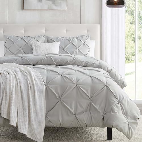 Nestl Twin Duvet Cover Set Light Grey - Soft Double Brushed Duvet Set