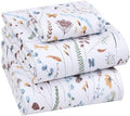 RUVANTI 100% Cotton Twin Sheets, Percale Weave Twin Sheet Set, Fern