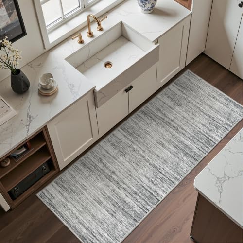 2x6 Runner Rug Non Slip,Washable Hallway Runner Rug,Grey
