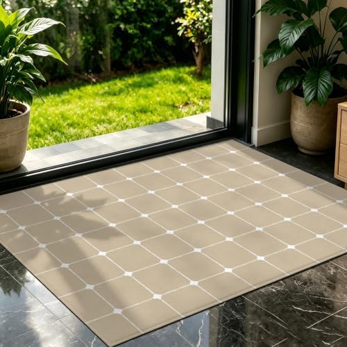 Taupe Gingham Door Mat Indoor Welcome Mats Front Door Mat Outside