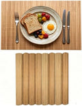 8-Pack Bamboo Placemats,Woven Heat-Resistant Rectangular Table