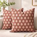 AELS 18x18 Decorative Farmhouse Throw Pillow Covers, Boho Floral Block