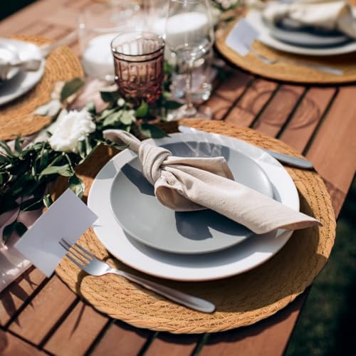 BAVIFY 12" Round Woven Placemats Set of 10, Plate Chargers for Dining