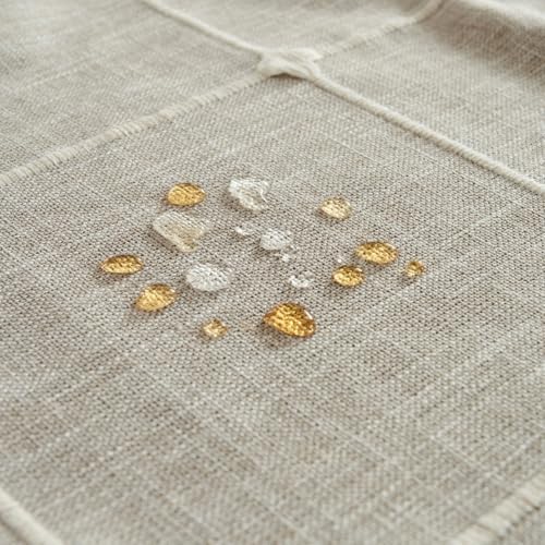 Beydodo Table Cloth Covers Round 70 inch, Linen Look with Embroidered