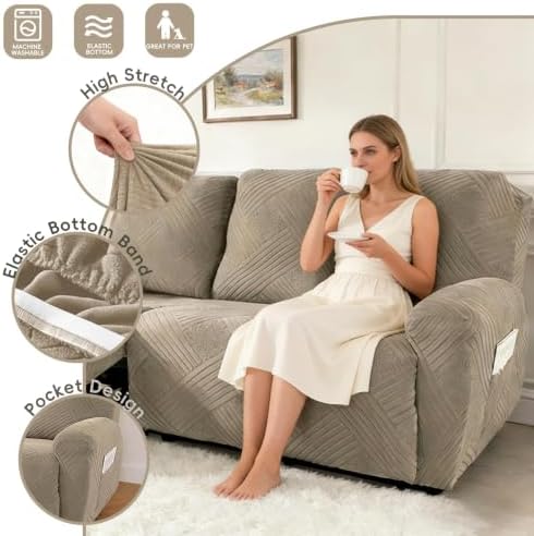 Stretch Recliner Chair Cover, Washable Stay in Place Recliner