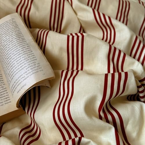 mixinni Vintage Striped Comforter Set King Size - Soft Cotton 3-Piece