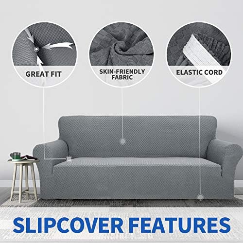 ZNSAYOTX 1 Piece Jacquard Couch Covers for 3 Cushion Couch Living Room