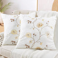Home Soft Things Embroidered Canvas Decorative Throw Pillow Covers