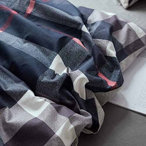 Houseri Navy Blue Plaid Comforter Sets Twin for Boys Deep Blue Buffalo