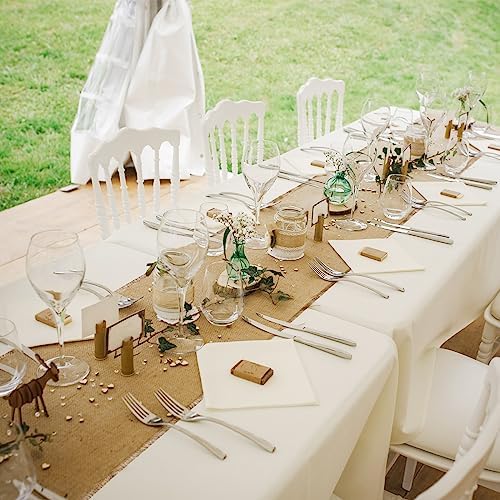15 Pack Burlap Table Runners Bulk 12 x 71 Inch Rustic Jute Tablerunner