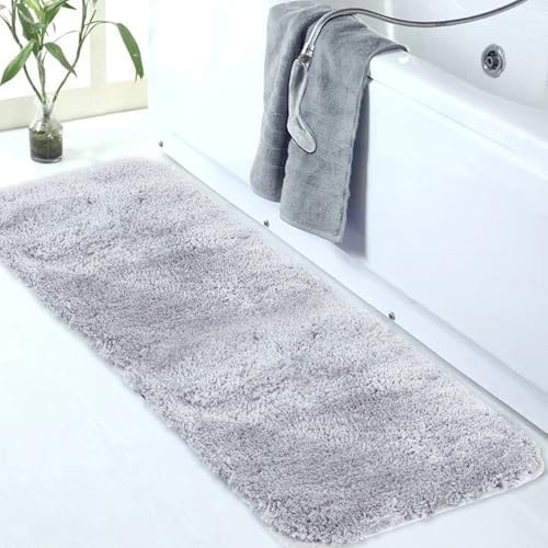 Walensee Large Bathroom Rug (24 x 60, Grey) Extra Soft and Absorbent