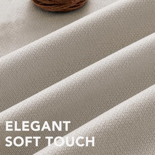 H.VERSAILTEX 100% Blackout Textured Curtains Back Tab 52x63 Natural