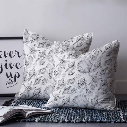 Pillow Covers 26x26 Set of 2, Summer Beach Starfish Throw Pillow