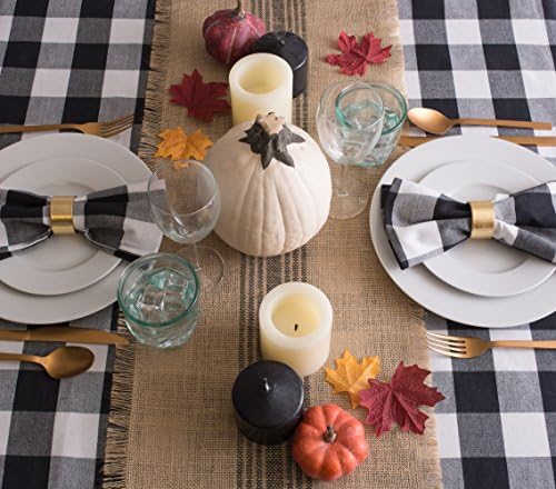 DII Sage Green Jute Burlap Table Runner, 14x72 Farmhouse Rustic Stripe