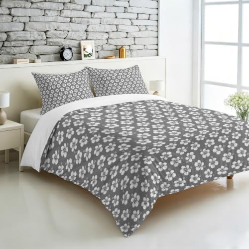 3 Pieces Bedding Set Queen Size, Flower Petal Soft Duvet Covers Set