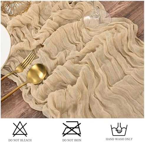 15 Pack Beige Table Runner 17 x 108inch Cheesecloth Table Runner Boho