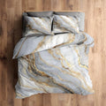 Abstract Duvet Cover Queen Size, Modern Marble Pattern Bedding Set