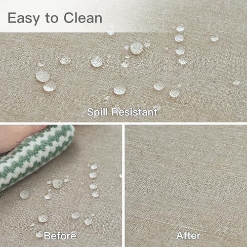 maxmill Linen Texture Tablecloth Water Resistance Antiwrinkle