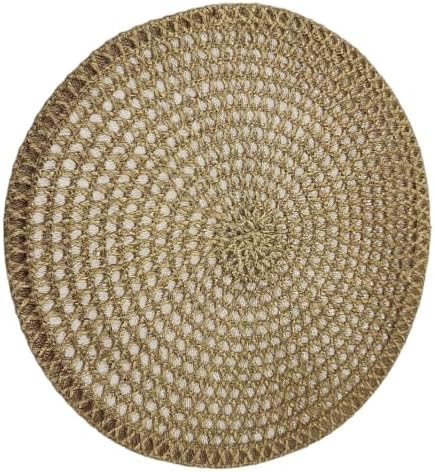15 Inch Round Jute Placemats Set of 6 - Farmhouse Woven Table Mats