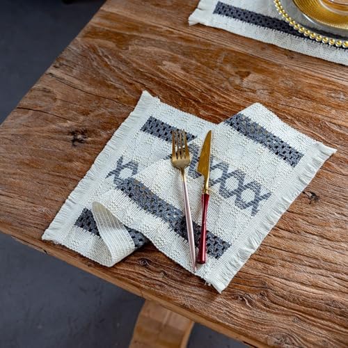 Daesar 2 Placemats, Rectangular Table Mats Weave Geometric Striped