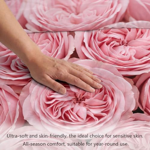 King Duvet Cover Set Soft Microfiber Valentine's Day Roses