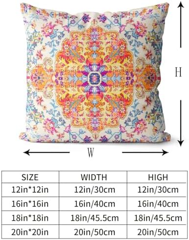 Snycler Orange Blue Ethnic Boho Pillow Covers 16x16 in Boho Carpet