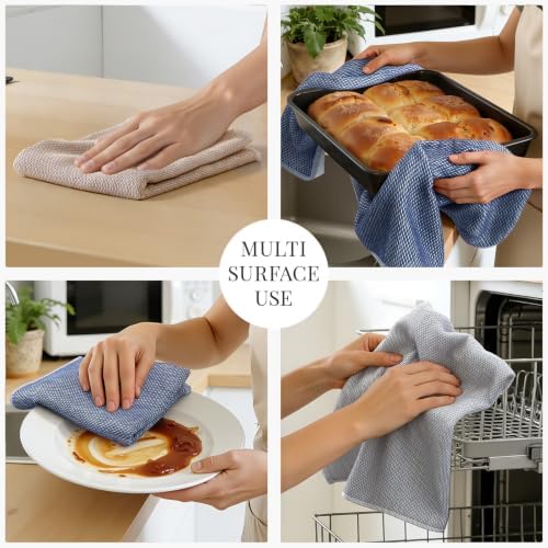 Homaxy 100% Cotton Waffle Weave Kitchen Dish Cloths, 12 x 12 Inches