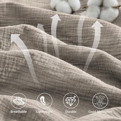 Bailix Muslin Duvet Cover Full, 100% Cotton, Oatmeal