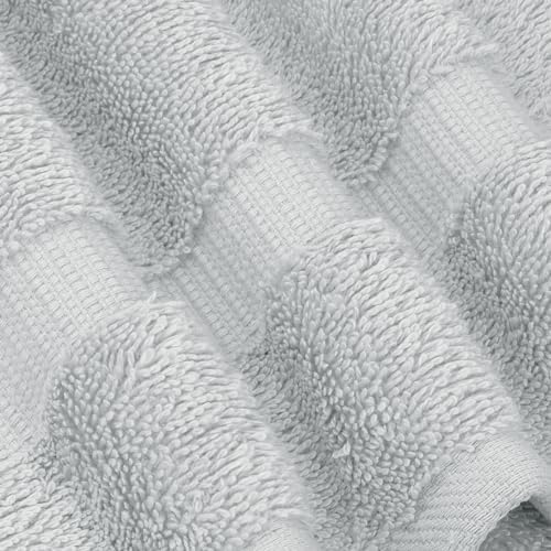 Chakir Turkish Linens 100% Cotton 4-Pack Washcloths 13x13, Silver Gray
