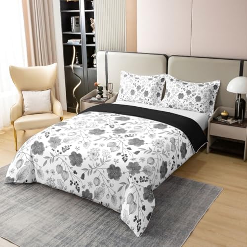 Erosebridal Boho Flower 100% Cotton Queen Comforter Cover Minimalist