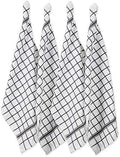 DII Basic Terry Collection Windowpane Dishtowel Set, 16x26, Mineral