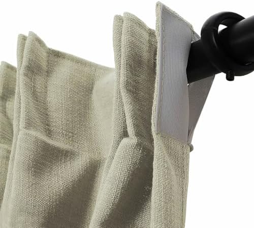 Pinch Pleated Cotton Linen Curtains 96 Inches Long, 2 Panels