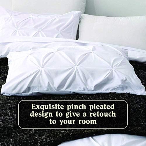 100% Cotton (Sage Green Color) Pinch Pleated 3-PCs Duvet Cover Set