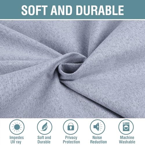 Luxury Natural Linen Curtains 2 Panels Set,Grommet Thick Linen