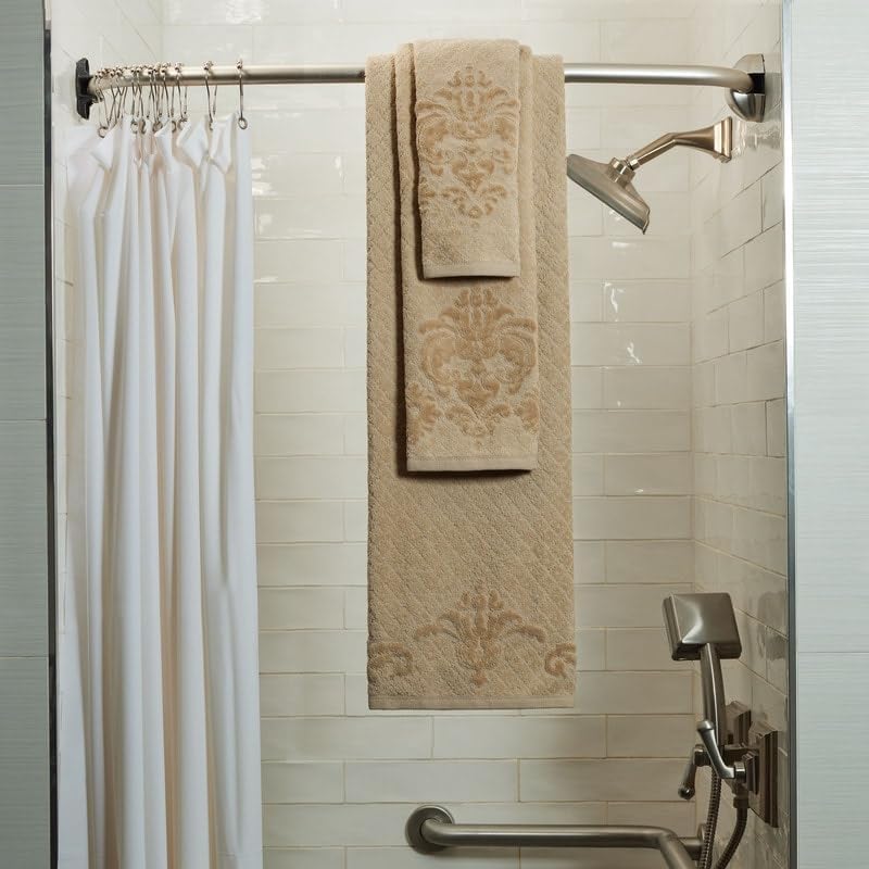 6-piece Cotton Bath Towel Set in Taupe Brown Solid Color