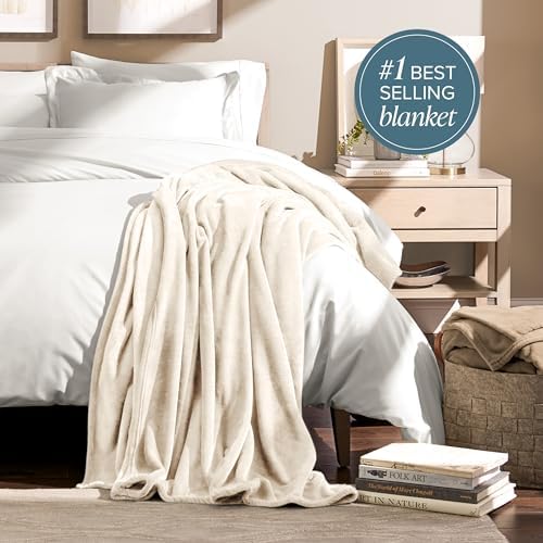 Bare Home Fleece Blanket Luxury Microplush (King, Vanilla)