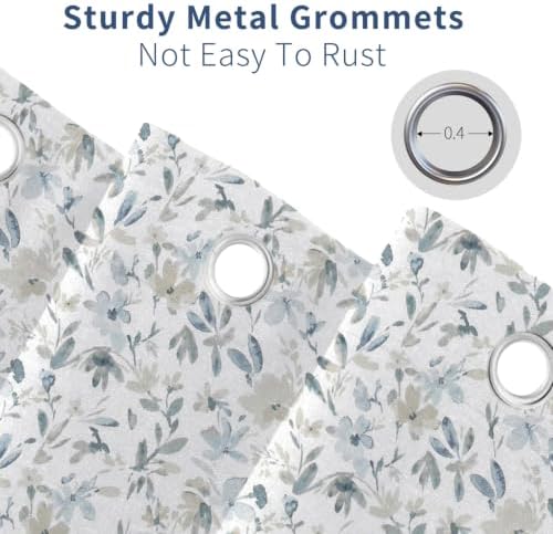 Leowefowa Neutral Floral Shower Curtain 72x72 Inch, Beige Gray