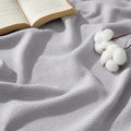 Bedsure 100% Cotton Blanket, Herringbone Weave, Queen Size, Cool Grey