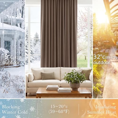 PONY DANCE Extra Long Blackout Curtains 120 inches Long for Bedroom